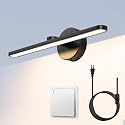 MantoLite LED Vanity Lighting Fixtures, 16inch Wall Mounted Plug in Light Fixtures Bathroom Over Mirror Lamp Modern Home Bedside Wall Picture Lamps