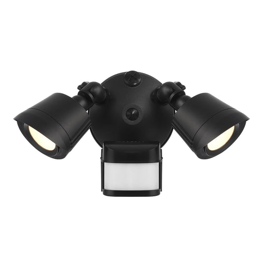 Savoy House 22-Watt Equivalent 1500 Lumen Black Motion Sensing Integrated LED Double Flood Light 4-FLOOD-MS-A2-3000K-BK