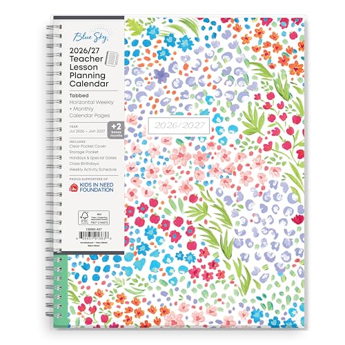 Blue Sky 2026-2027 Weekly & Monthly Academic Planner, 8.5"x11" Ditsy Dapple