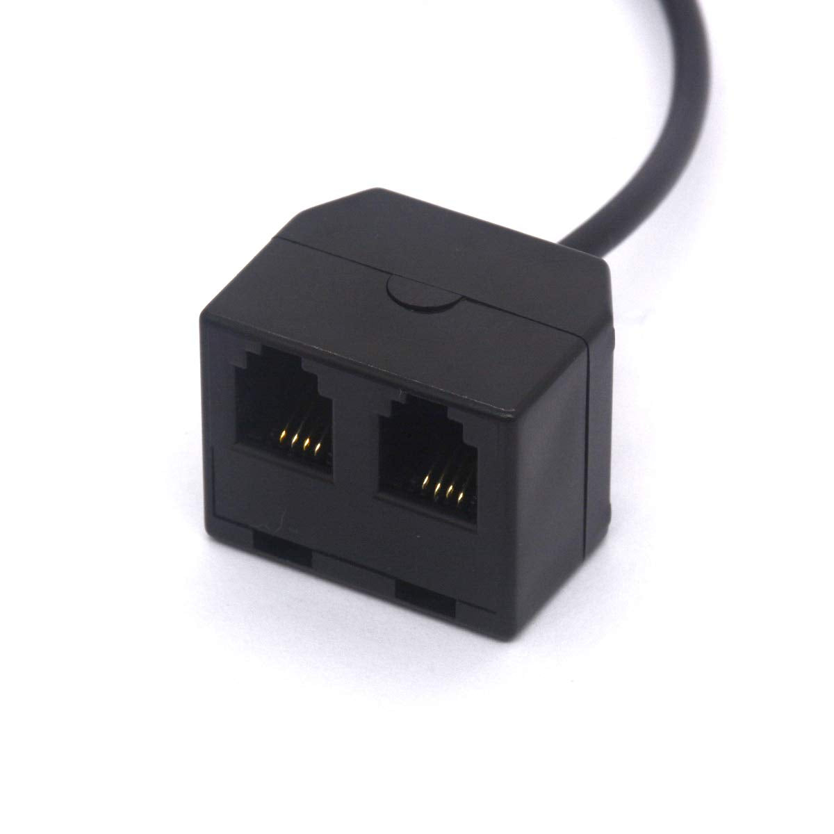 PIIHUSW RJ9 Headset Splitter 4P4C Male to 2 RJ9 Female for Plantronics, Jabra, Hot Desking Office Phones (40cm)