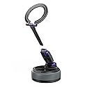 Magnetic Car Phone Mount, 2-in-1 Detachable Ring Stand for Desk & Dashboard, 360° Triple Axis Windshield Holder, N52 Strong Magnet, Universal Fit