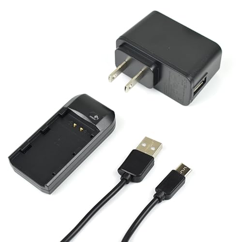 KOQINVIZ NP-FV5 Battery Charger with Charging Plug and USB Cable - Video Camera Camcorder Charger for CAS. NP-FV5 Rechargeable Lithium Battery