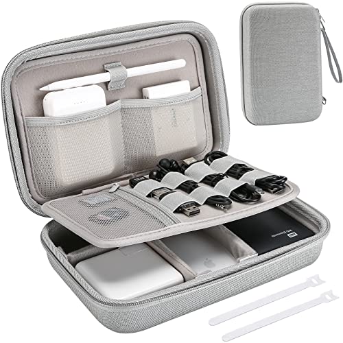 ProCase Hard Travel Electronic Organizer Case for MacBook Power Adapter Chargers Cables Power Bank Apple Magic Mouse Apple Pencil USB Flash Disk SD