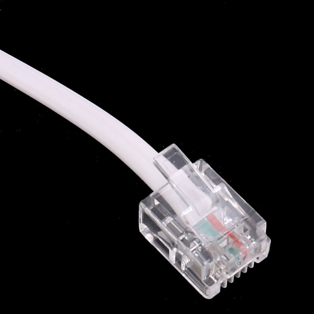 uxcell 6P2C RJ11 Telephone Fax Modem Line Cable 1.9M, 2Pieces for Landline Telephone, White
