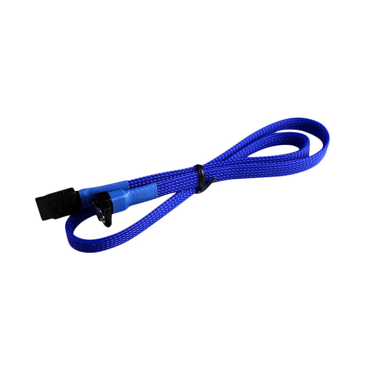Darkside 60cm (24") SATA 3.0 180° to 90° Data Cable with Latch - UV Blue (DS-0098)