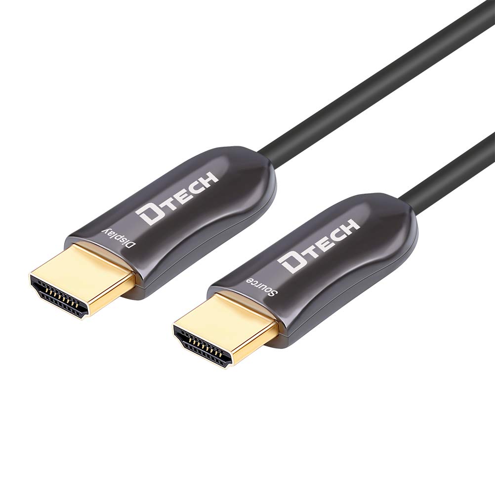 DTECH 4K Fiber Optic HDMI Cable 50ft Long Thin Optical HDMI 2.0 Cable 4K60Hz 18Gbps High Speed Slim UHD Video Cord 50 Feet for Monitor Projector