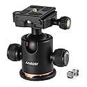 Andoer Tripod Ball Head, DSLR Camera Tripod Ball Head with 1/4 inch Quick Release Plate and Bubble Level, 360 Degree Rotating Panoramic Ball Head