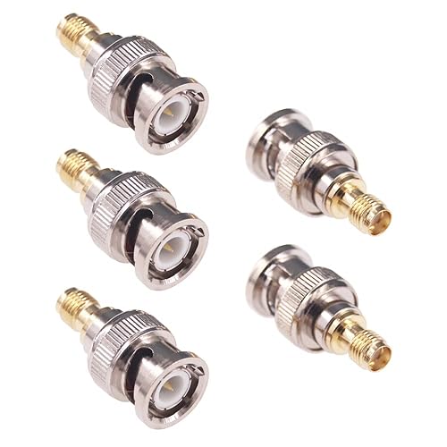 RFaha 5pcs BNC Male to SMA Female RF Coax Adapter BNC to SMA Coaxial Connector Adapter(F22-5)