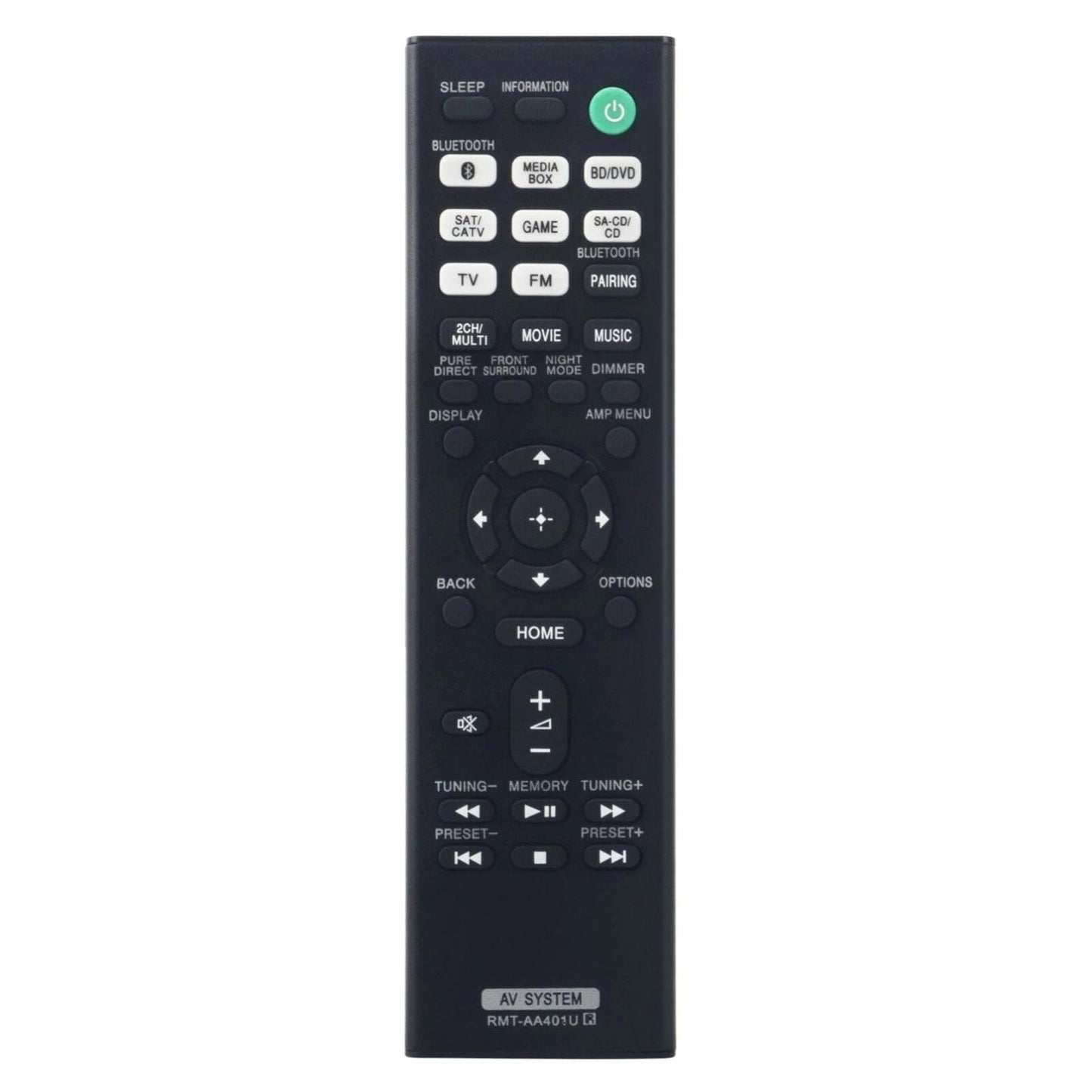 RMT-AA401U Replacement Remote Control for Sony AV Receiver Home Theater System in Living Rooms or Rooms, No Programming or Pairing Needed, Replace