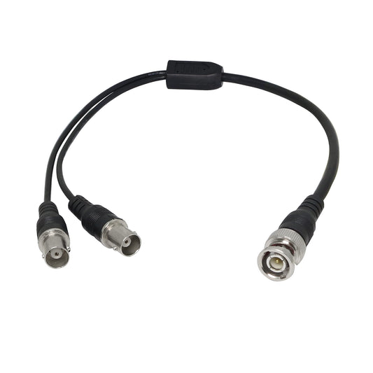 PNGKNYOCN Coaxial Y Splitter Cable - BNC Male to Dual BNC Female Connector Adapter Cable for Cameras and Video Equipment (0.4m)