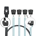 WLGQ Array Disk Cable Mini SAS 36Pin (SFF-8087) to 4 SATA 7Pin Cable, Mini SAS Host/Controller to 4 SATA90° Elbow Target/Backplane, 1M(3.3FT)