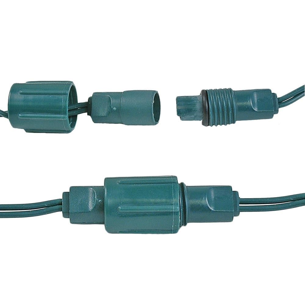 Novelty Lights 34ft 100 LED Coaxial Christmas Mini Lights, Warm White on Green Wire, 4" Spacing, Commercial Grade Indoor/Outdoor Holiday Light String