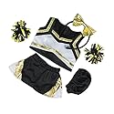 Metallic Gold & Black Cheerleader Teddy Bear Clothes Fits Most 14"-18" Build-A-Bear & Make Your Own Stuffed Animals