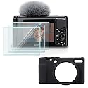 HUADU Screen Protector Compatible for Sony ZV-1F, ZV-1 II/ZV-1M2 Vlog Camera,Tempered Glass Film Anti Scratch High Definition and Soft Silicone Case