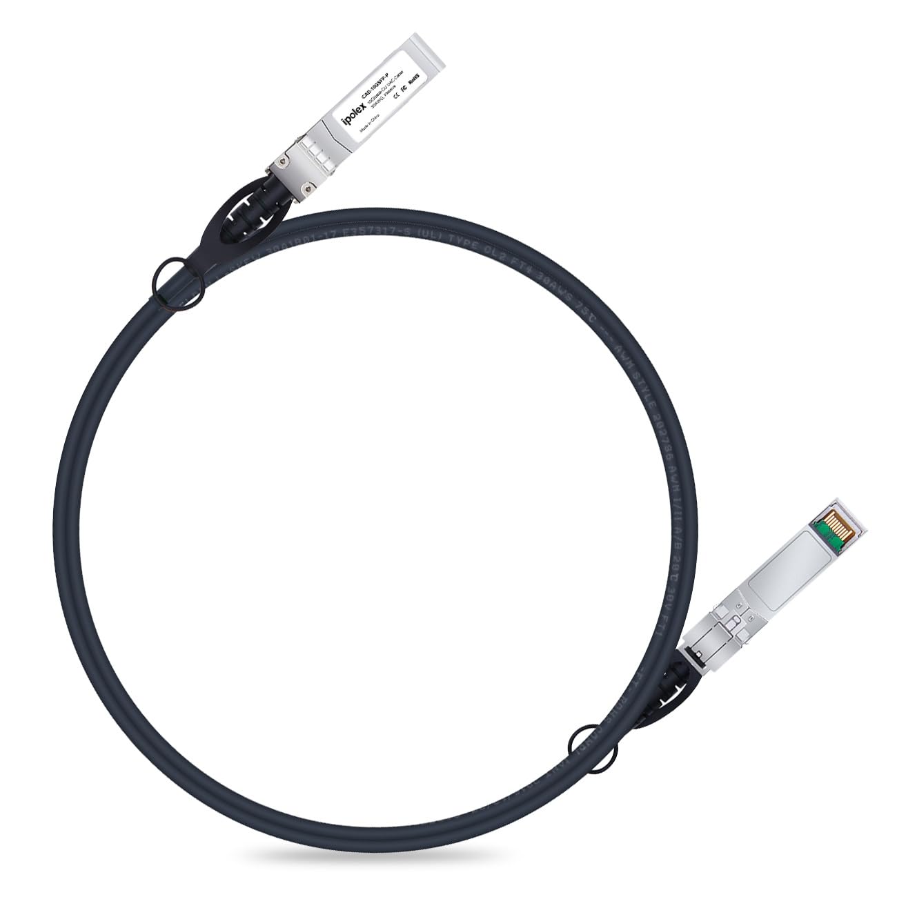 ipolex 10G SFP+ Twinax Cable, Direct Attach Copper(DAC) Passive Cable, 2m (6.56ft), for Cisco SFP-H10GB-CU2M, Meraki, Ubiquiti, Mikrotik, Intel