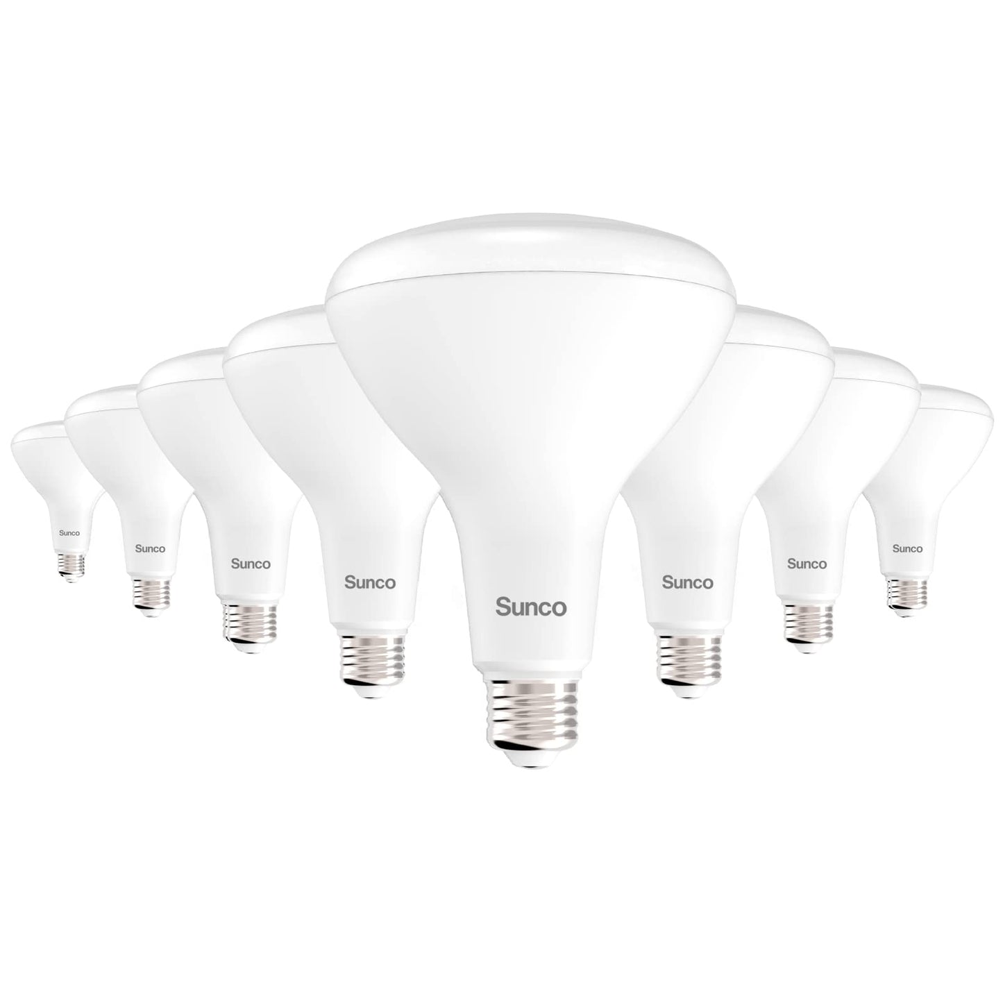Sunco 8 Pack BR40 LED Flood Light Bulb, E26, 17W=100W, 6000k Daylight DLX