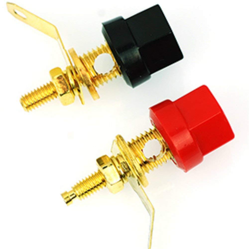 CESS Amplifier Terminal Connector Binding Post Banana Plug Jack Socket Panel/Chassis Mount - Length 1.1" / 29mm (4 Pack)