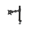 Amazon Basics Single Computer Monitor Stand with Cable Management, Height Adjustable VESA Desk Arm Mount, Fully Adjustable Tilt and Rotation, Steel