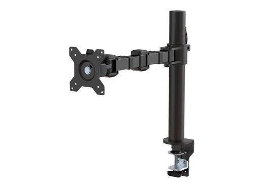 Amazon Basics Single Computer Monitor Stand with Cable Management, Height Adjustable VESA Desk Arm Mount, Fully Adjustable Tilt and Rotation, Steel