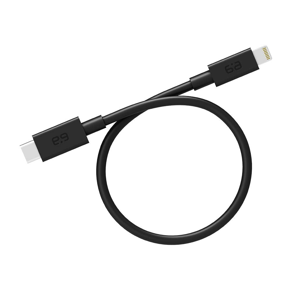 PureGear USB C to Lightning Cable, Apple MFi Certified Charging Data Sync Cable Support Power Delivery and Type C Chargers, Black (9 Inch)