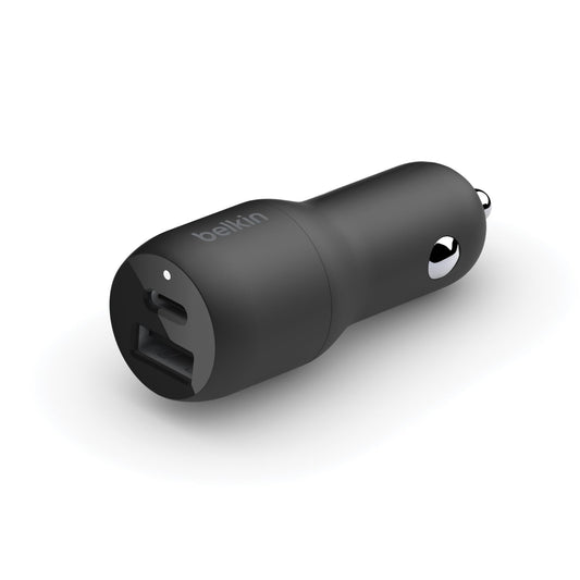 Belkin 37-Watt Dual USB Car Charger - Power Delivery 25W USB-C Port & 12W USB-A Port for PPS Charging Apple iPhone, Samsung Galaxy, AirPods, & More