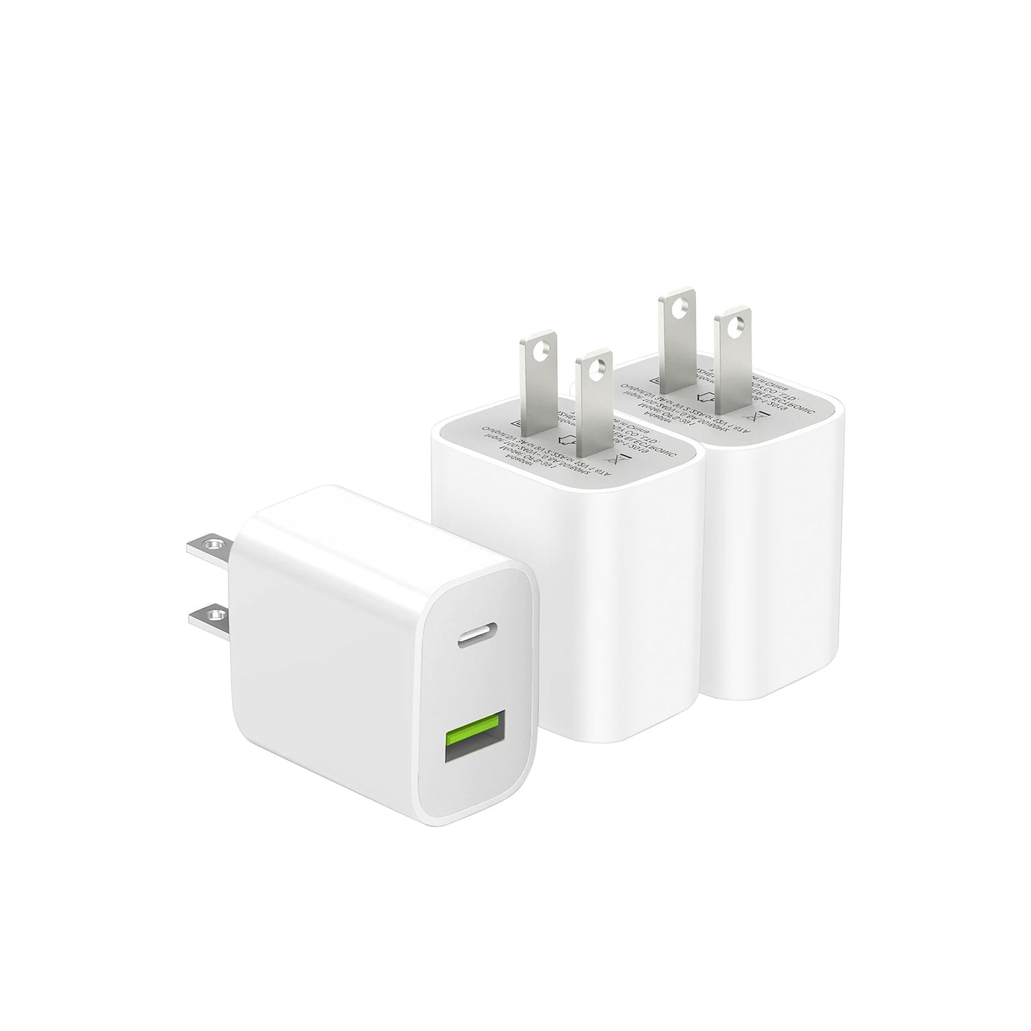 3 Pack USB C Charger Block, Dual Port Type C Wall Charger Fast Charging 20W Power Adapter Cube for iPhone 14/14 Pro/14 Pro Max/14 Plus/13/12/11