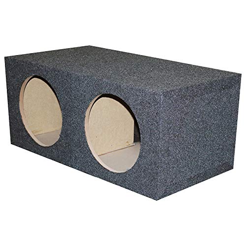 Qpower QMPSQ12EBL Qbomb Dual 12 Sealed Heavy Duty Empty Woofer Box - 1 Mdf