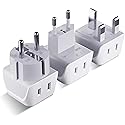 Ceptics Complete European Travel Adapter Set - 2 In 1 Usa to Europe, Germany, England, Spain, Italy, Iceland, France, (Type G, E/F, Type C) - 3 Pack…