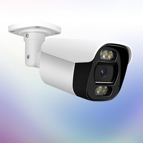 Tennoz 5MP PoE IP Bullet Camera Outdoor, Full Color Security IP Camera with Smart Dual Light, Two Way Talk, 98ft Night Vision, 110°Wide Angle