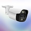 Tennoz 5MP PoE IP Bullet Camera Outdoor, Full Color Security IP Camera with Smart Dual Light, Two Way Talk, 98ft Night Vision, 110°Wide Angle