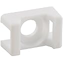 Hellermann Tyton CTM110C2 Cable Tie Mount, 0.19" Hole Diameter, 0.2" Max Tie Width, PA66, White (Pack of 100)