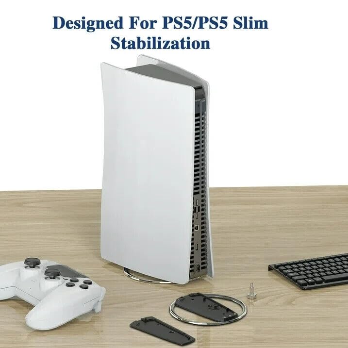 PEGLY Vertical Stand for PS5 Consoles Compatible with PlayStation 5 Slim Disc and Digital Edition Solid Base Accessories