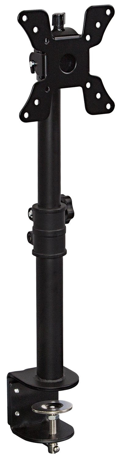 Mount-It! Single Monitor Desk Mount - Vertical Monitor Stand with Height Adjustable Telescoping Pole - Fits 19-34 Inch VESA Monitors - Tilt & Swivel
