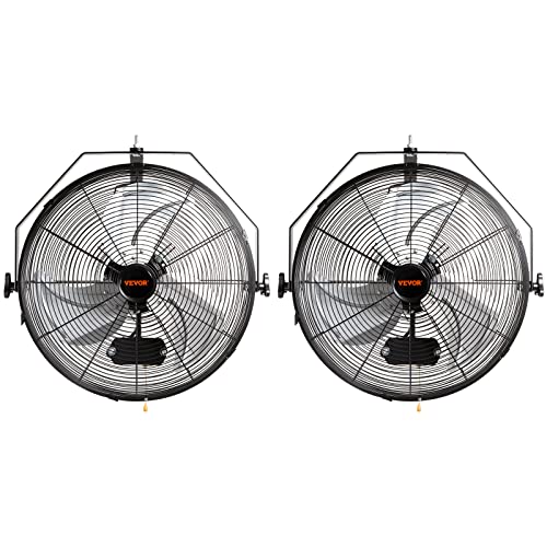 VEVOR 18 Inch Wall Mount Fan, 3-Speed IP44 Waterproof Industrial Fan, Max. 4150 CFM for Outdoor, Commercial, Residential, Greenhouse, Workshop, ETL