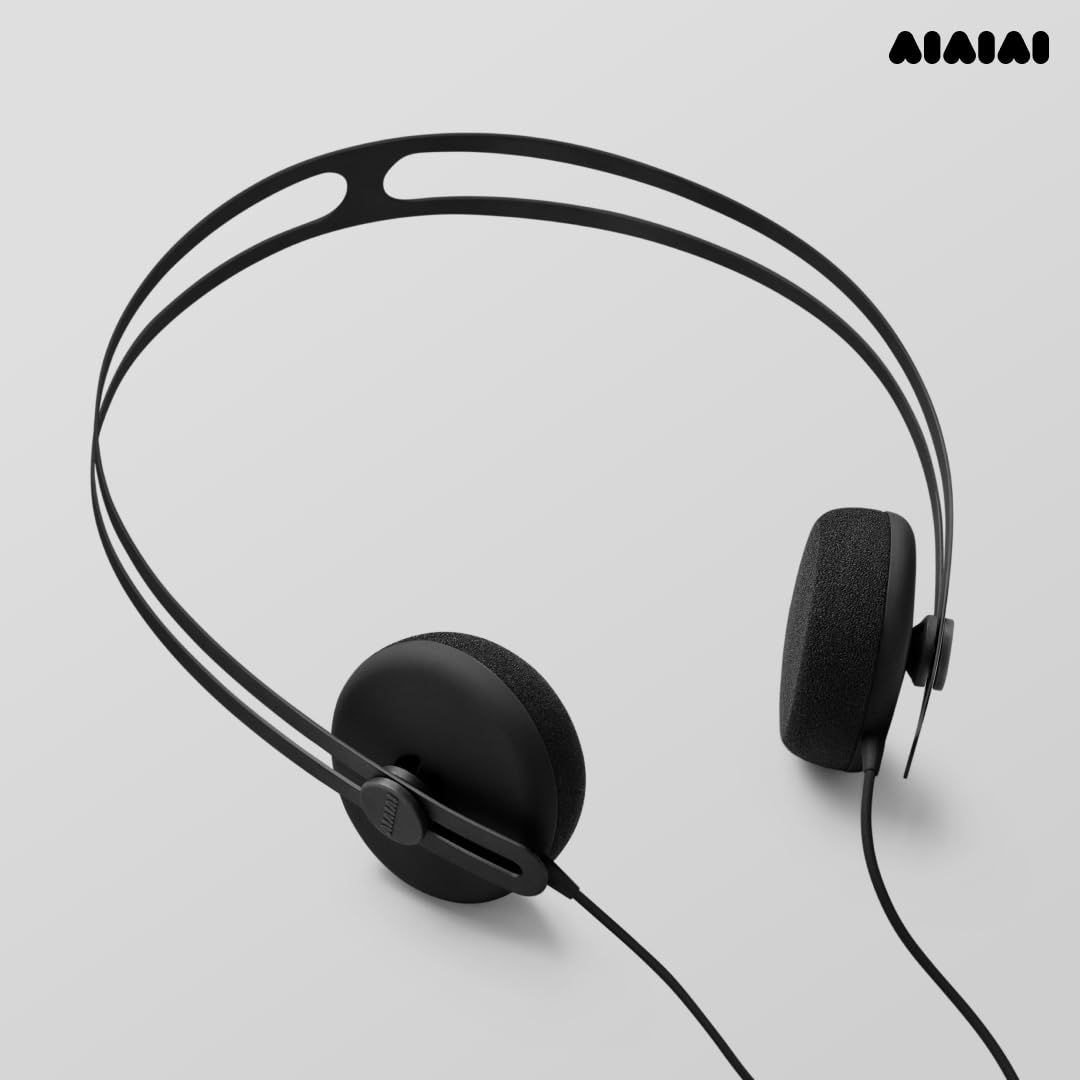 AIAIAI Tracks Wired On-Ear Headphones with Inline Mic & Adjustable Rails, Modular Aluminum Brace, 40mm Full Spectrum Sound, Ultra-Lightweight…