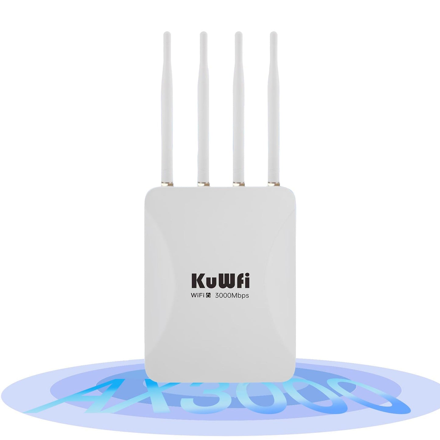 KuWFi 2.5Gbps AX3000 Outdoor WiFi 6 Extender, Long Range Outdoor WiFi Extender Signal Booster, IP65 Weatherproof Outdoor Wireless Access