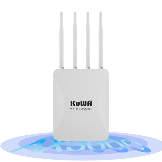 KuWFi 2.5Gbps AX3000 Outdoor WiFi 6 Extender, Long Range Outdoor WiFi Extender Signal Booster, IP65 Weatherproof Outdoor Wireless Access