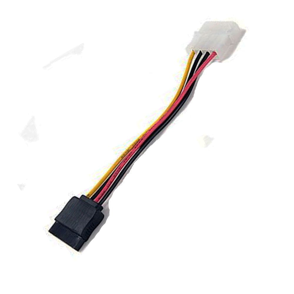 4 Pin Power Supply Connector to 15 pin SATA Female Adapter Cable - 6 Inch
