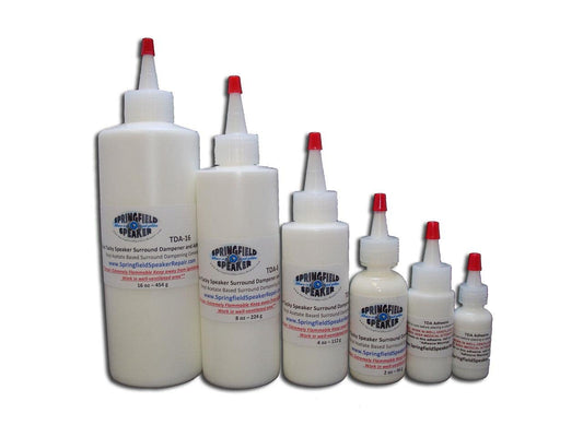 Pro-Grade White Tacky Speaker Repair Adhesive Glue (8 oz) - Dries Sticky and Milky in Color - for Sealing Cloth Speaker Surrounds