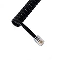 Cablesys GCHA444025FFB Telephone Handset Cord With Flat Black Cable With 1.5 Inch Lead 25 Ft