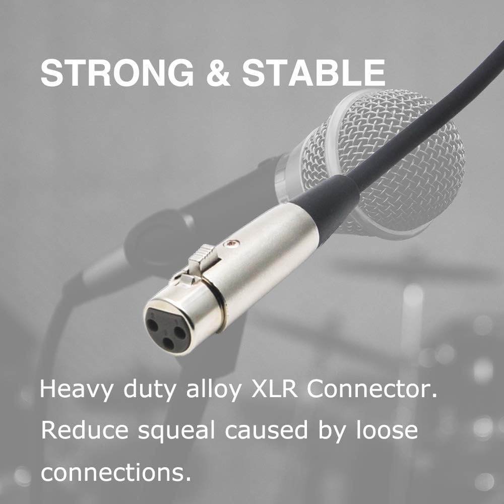 HOSONGIN XLR to USB Recording Cable for Microphones, 48V Phantom Power Required for Condenser Microphones, Plug-and-Play Audio Adapter with Built-in