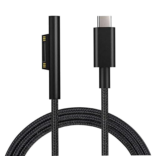 Microsoft Surface USB-C Charging Cable - 15V/3A Compatible with Surface Pro 3/4/5/6/7, Laptop 3/2/1, Go, Book1/2/3 - 1.8M