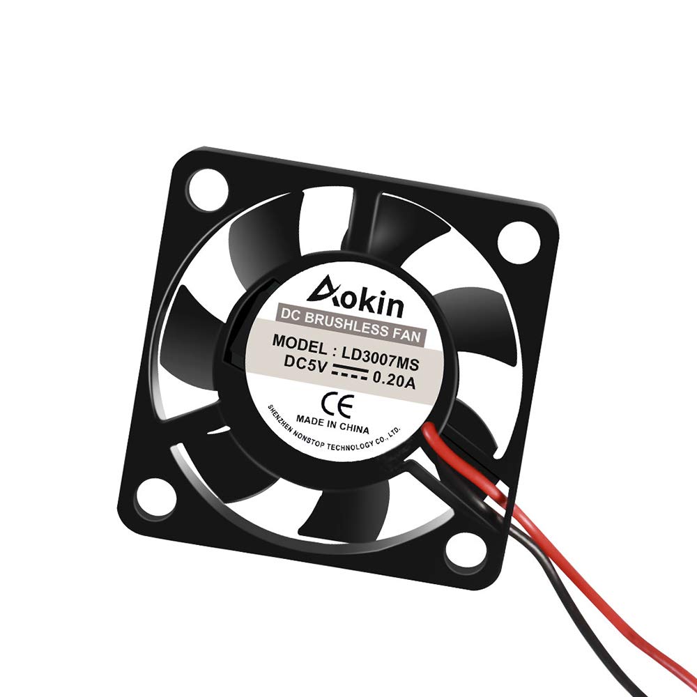2Pcs 3007 Fan for Raspberry Pi 5 30x30x7mm Cooler Pi Brushless Cooling Case Fan 30MM 1.18in 3.3V 5V DC Quiet for Raspberry Pi 4, Pi 3 B+, Pi 3 B, 2