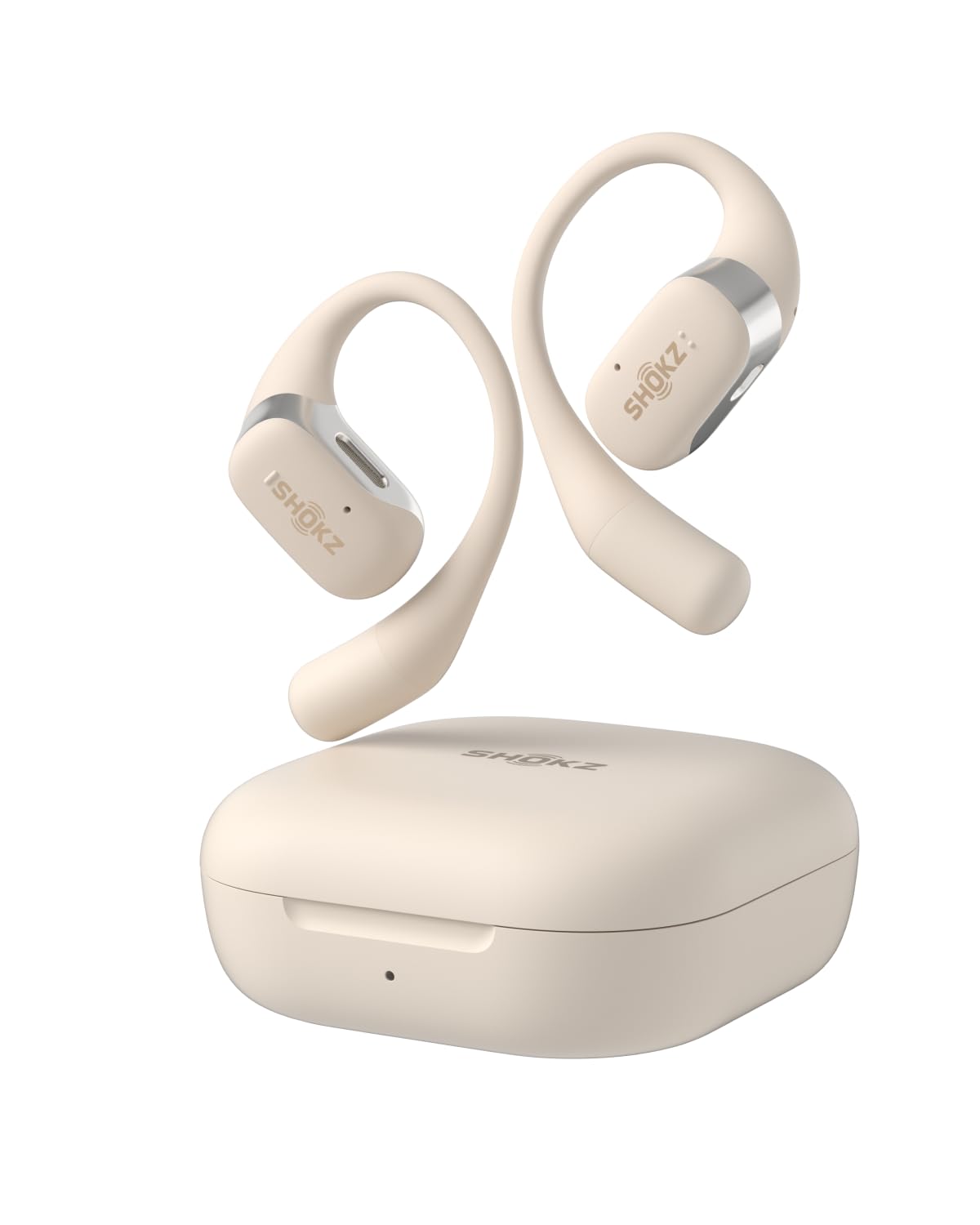 SHOKZ OpenFit - Open-Ear True Wireless Bluetooth Headphones with Microphone, Earbuds with Earhooks, Sweat Resistant, Fast Charging, 28HRS Playtime