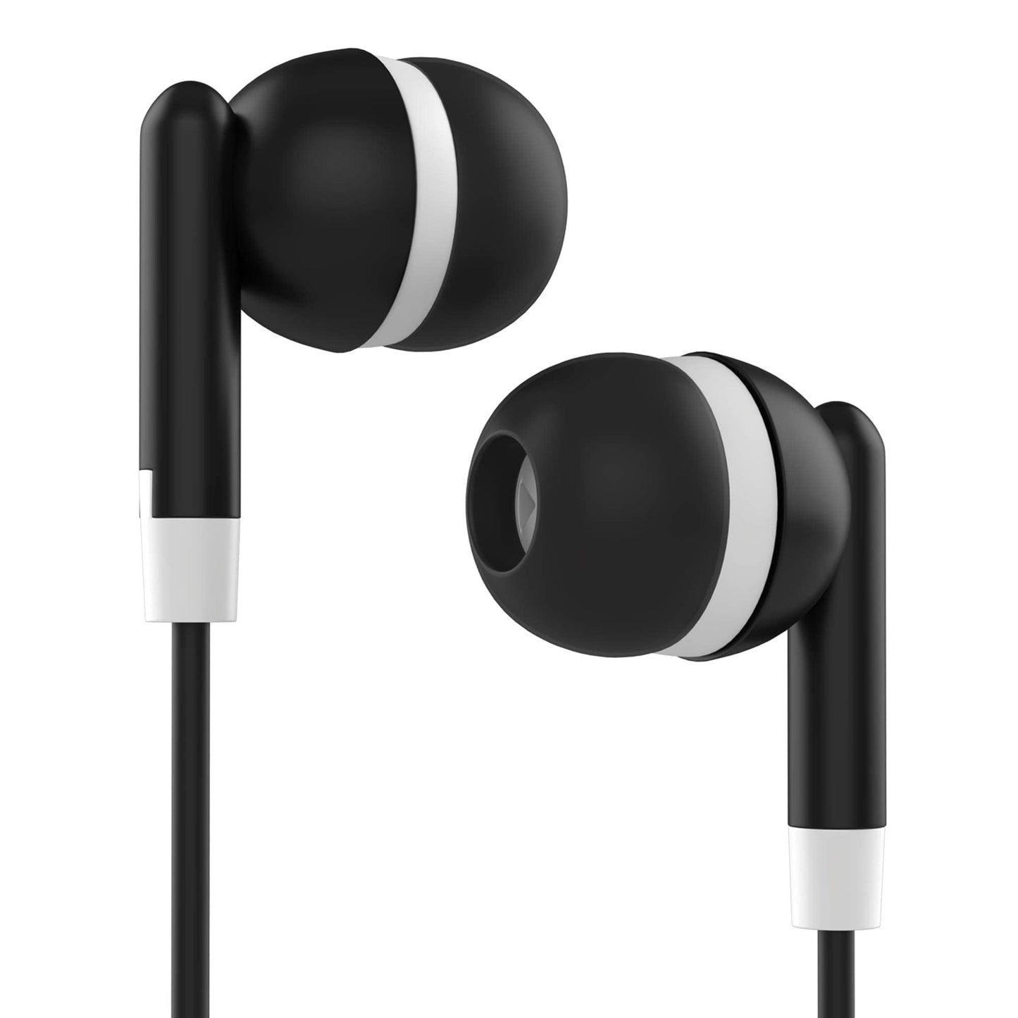 Maeline Bulk Earbuds with 3.5 mm Headphone Plug - 30 Pack Wholesale Bundle - Black