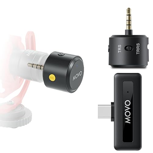 Movo WM-VXR10 Wireless Shotgun Mic Adapter for USB-C/iPhone 15 and up/Android Devices - Compatible VXR10, VXR10-PRO, and Rode VideoMicro