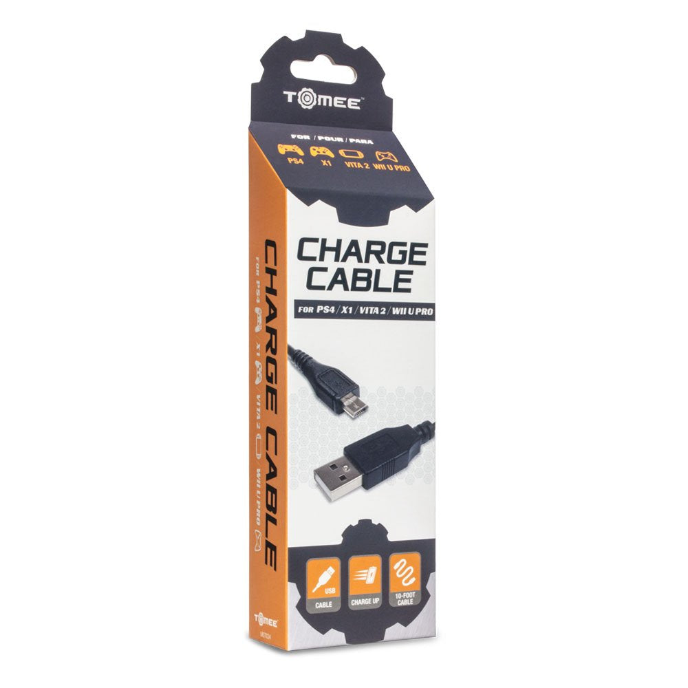 Tomee Micro Charge Cable for PS4/ Xbox One/ PS Vita (2000 Model)/ Wii U Pro Controller