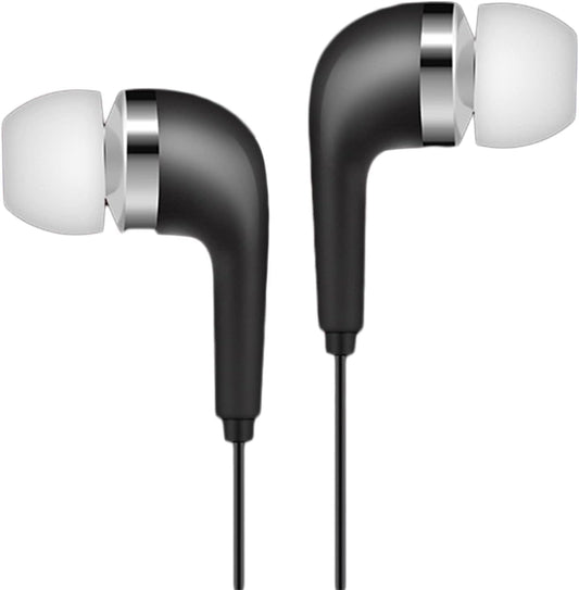 Jinshining Black Wired Earbuds Headphones- in-Ear Noise Rejection Universal 3.5mm Stereo Sport Headset with Mic for School Gaming Sports Music One…