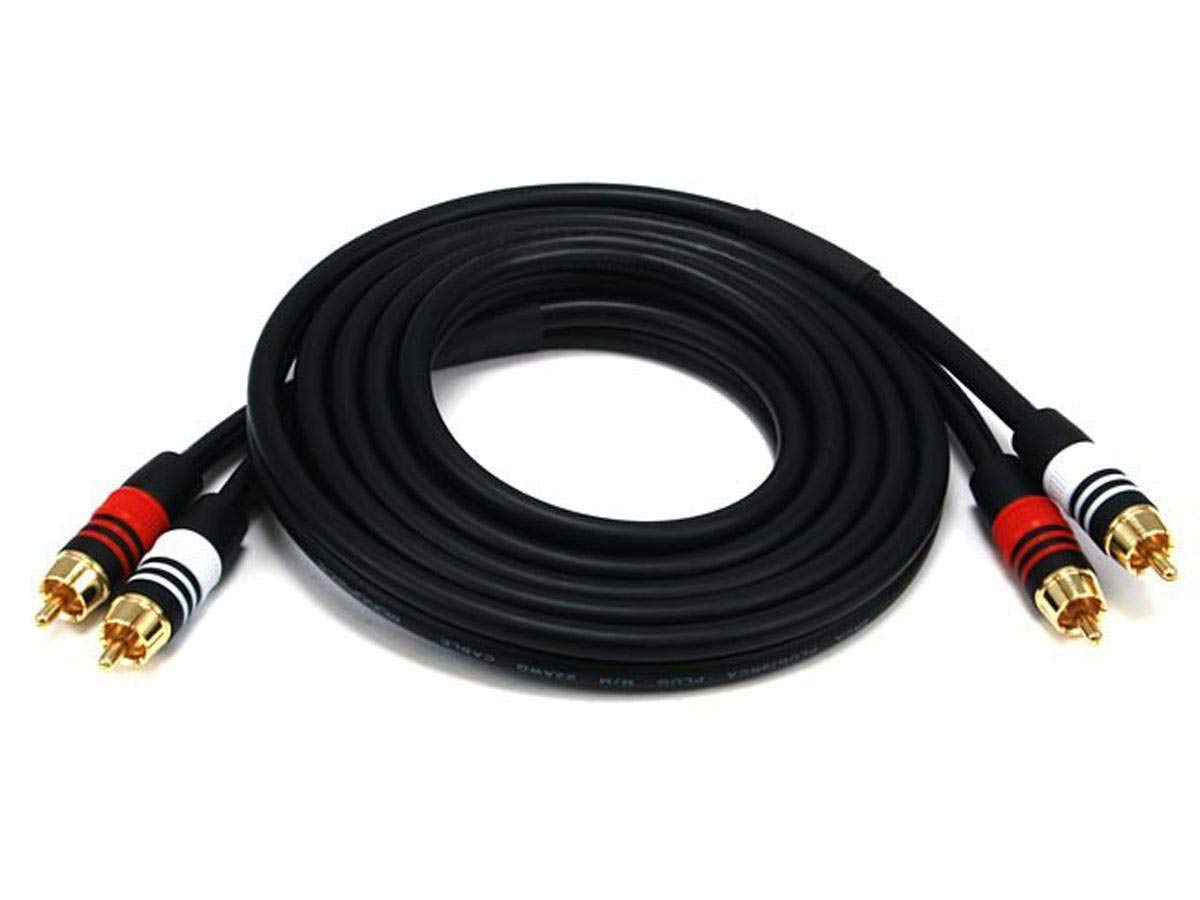 Monoprice 102864 6' Premium 2 RCA Plug to 2 RCA Plug 22AWG Cable - Black