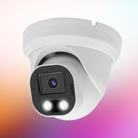 Inwerang 5MP PoE IP Dome Security Camera Outdoor, Full Color Turret IP Camera with Smart Dual Light, Two Way Talk, SD Card Slot, 98ft Night Vision